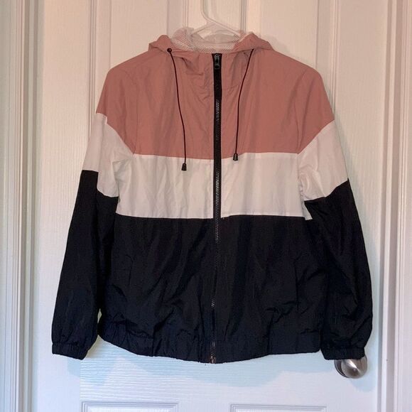 Ambiance Outerwear Color Block Windbreaker - Picture 2 of 7